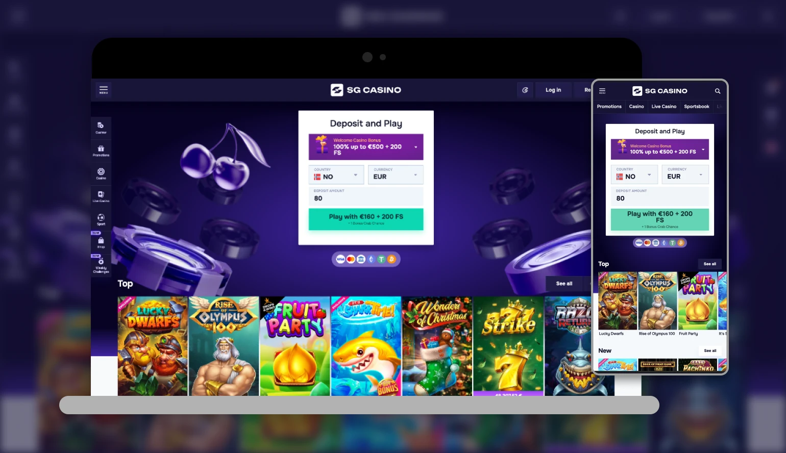 SG Casino – мобільна версія / PWA